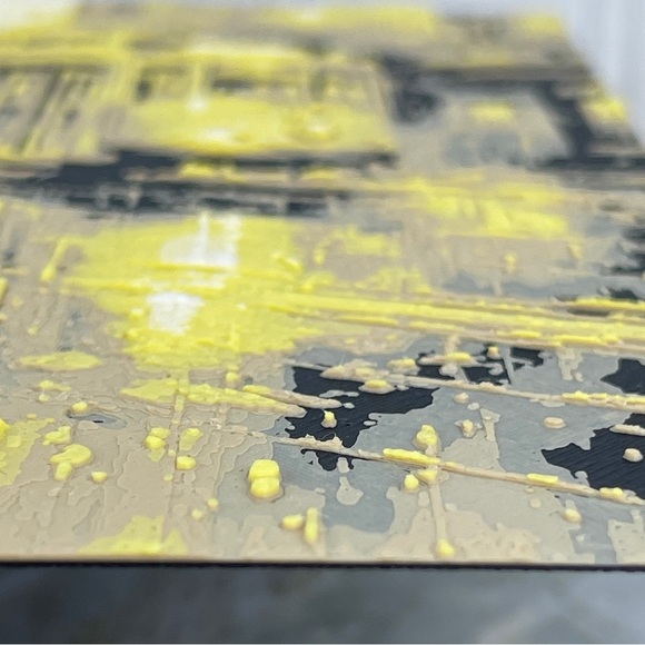 Tram Rainy Street Scene Wall Art, Textured Art - Picture 6 of 10